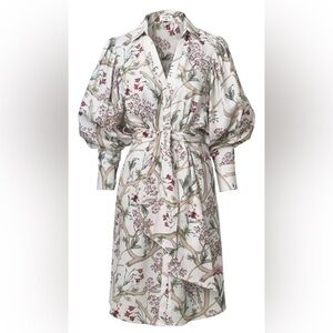 Beautiful Johanna Ortiz x H&M Floral Linen Shirt Dress NO BELT! Size Small